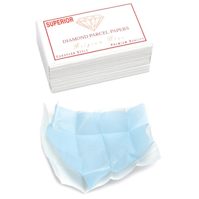 Diamond Parcel Papers Superior Quality Antwerp Blue/Blue Packs of 25 - Otto Frei