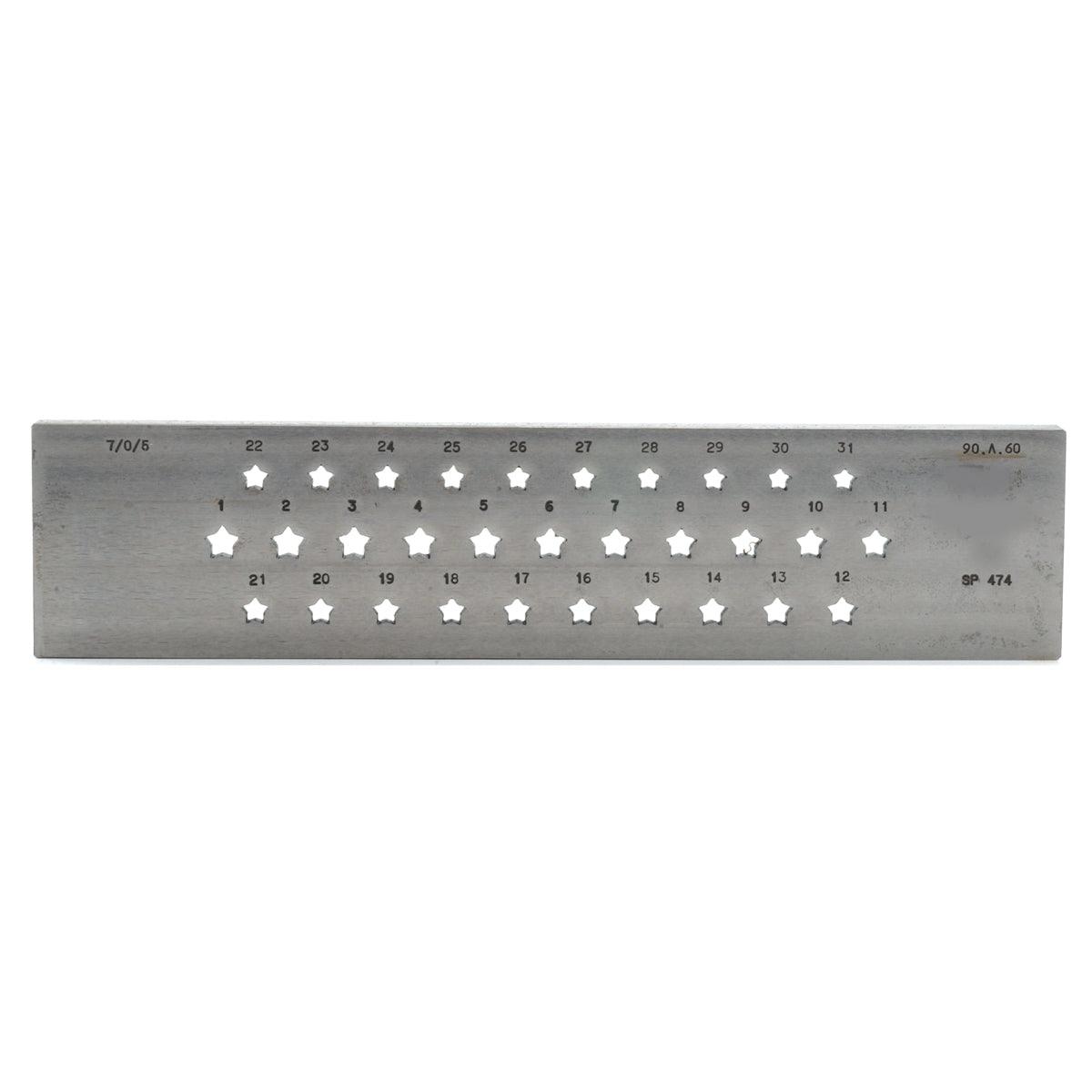 5-Point Star Drawplate 9–6mm, 31 Holes | SP 474 — Otto Frei