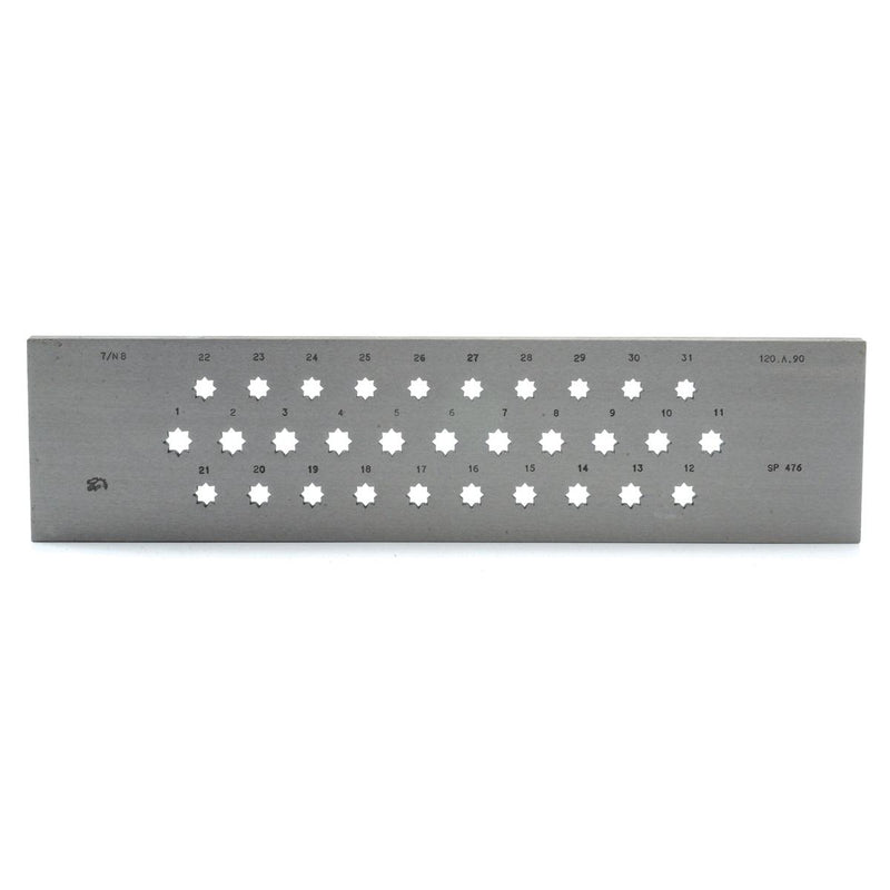 Drawplate 8 Point Star 12MM-9MM 31 Holes - Otto Frei