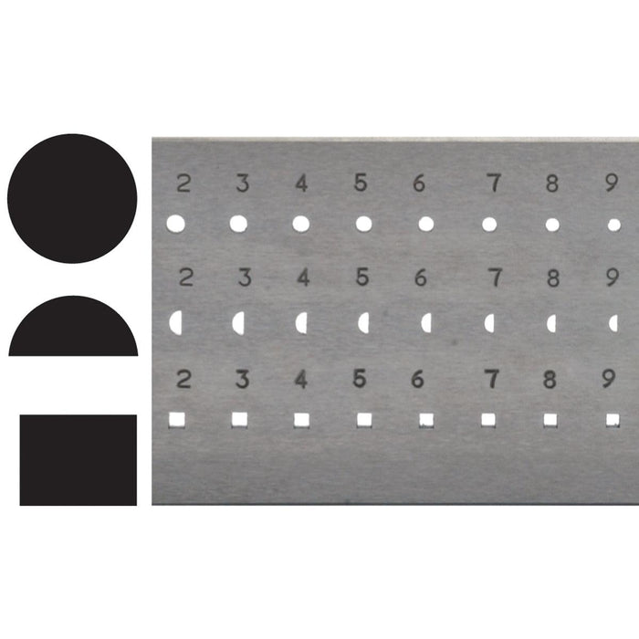 Drawplate-Combination Round, Half-Round & Square-51 Holes-Made in Italy - Otto Frei