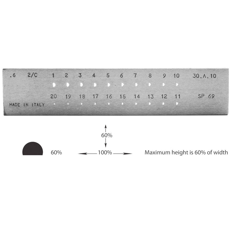 Drawplate Half-Round High Dome SP69 A 3-1MM 20 Holes - Otto Frei