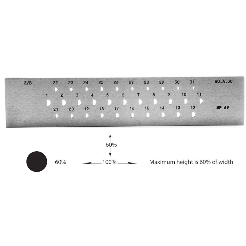 Drawplate Half-Round High Dome SP69 A 6-3MM 31 Holes - Otto Frei