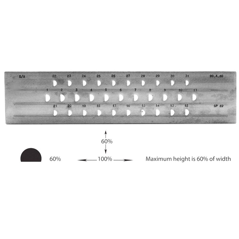 Drawplate Half-Round High Dome SP69 A 9-6MM 31 Holes - Otto Frei
