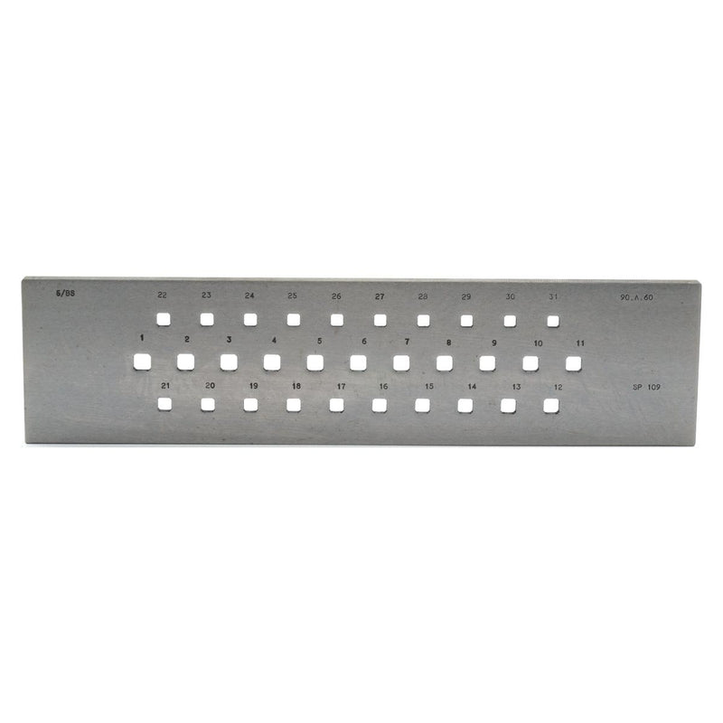 Drawplate Square Cut Corners 9-6MM 31 Holes - Otto Frei