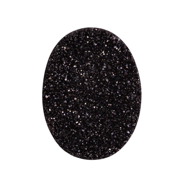 Druzy Quartz Black Oval 20mm x 15mm - Otto Frei