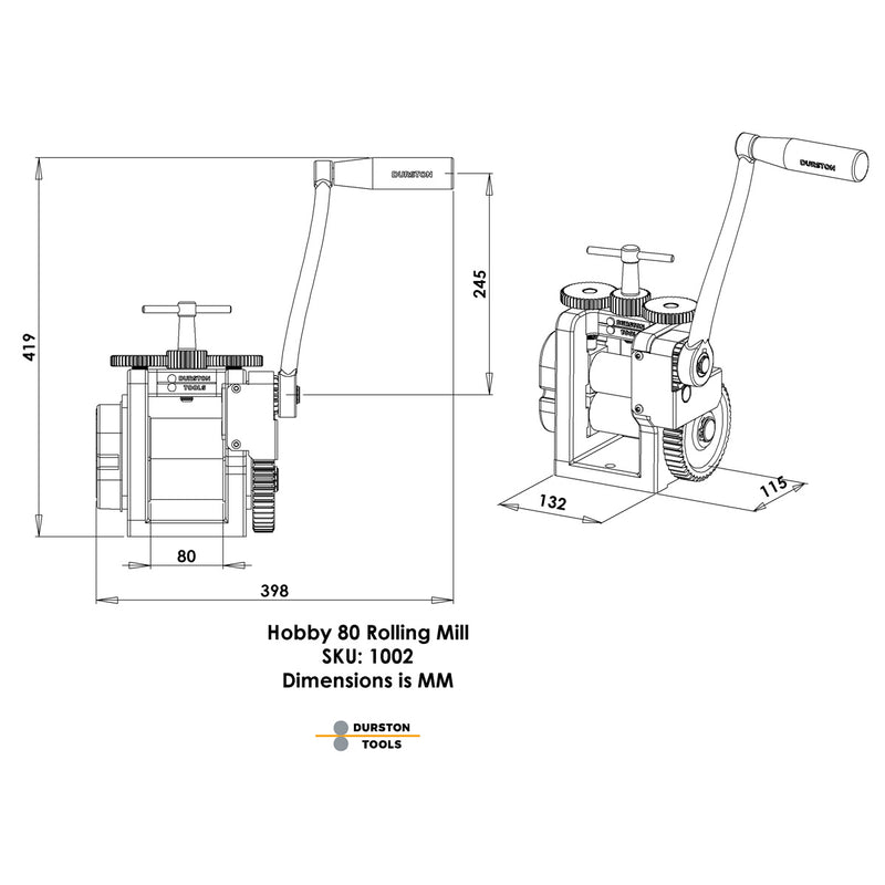Durston 1002 Hobby 80 Economy Rolling Mill - Otto Frei