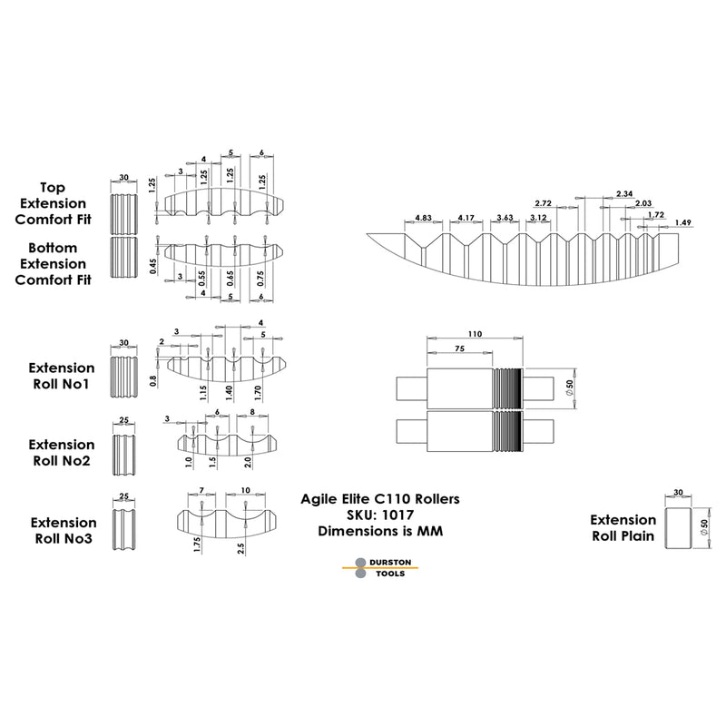 Durston 1017 Agile Elite C110mm Combo Rolling Mill with Reduction Gear - Otto Frei