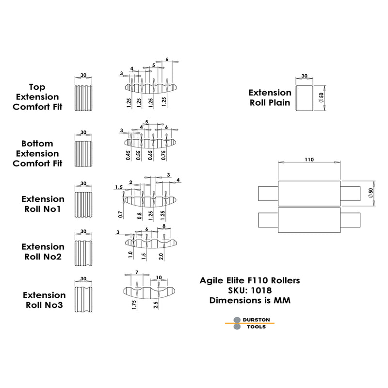 Durston 1018 Agile Elite F110mm Flat Rolling Mill with Reduction Gear - Otto Frei