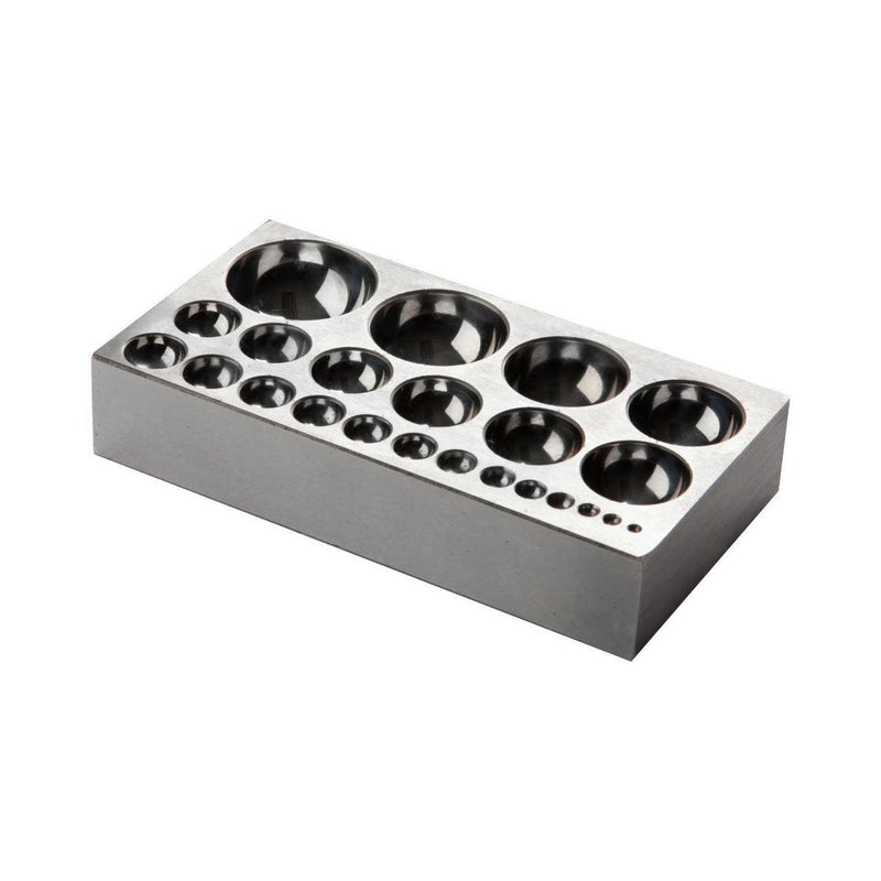 Durston 1155 Flat Rectangular Dapping Block 23 Half-Spheres 3mm-38mm - Otto Frei