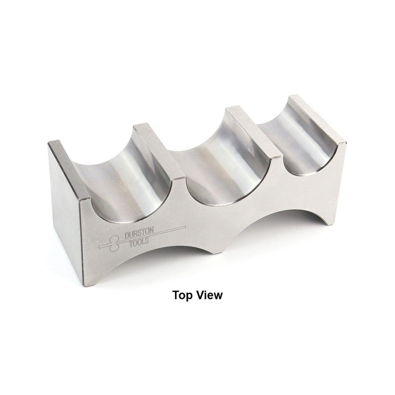 Durston 1157 Large Radiused Steel Forming Block With 5 Half-Round Slots - Otto Frei