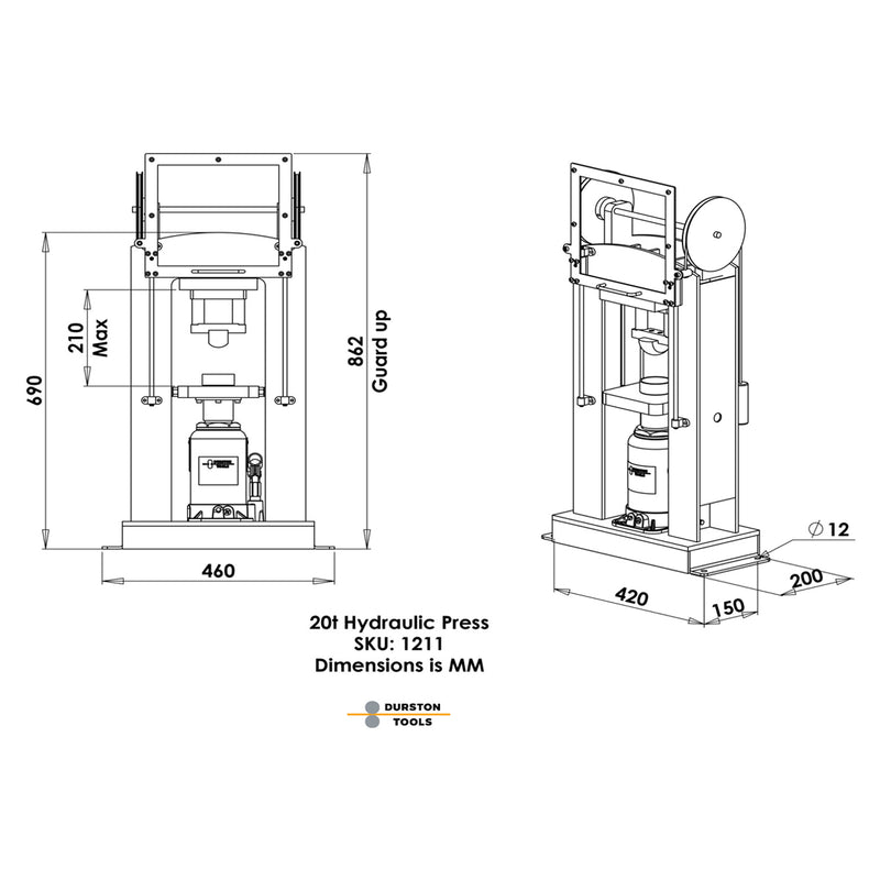 Durston 1211 20-Ton Hydraulic Press - Otto Frei