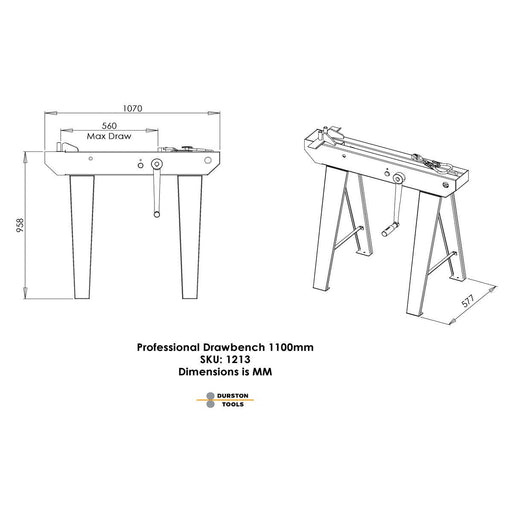 Durston 1213 DDB 1100 Draw Bench 42"