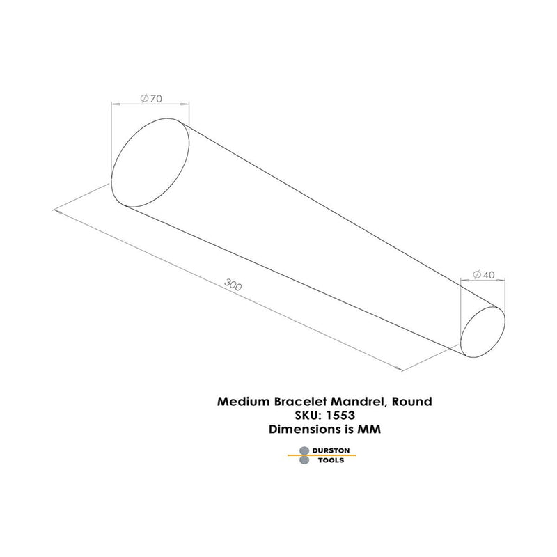 Durston 1553 Round 40mm to 70mm Steel Bracelet Mandrel - Otto Frei