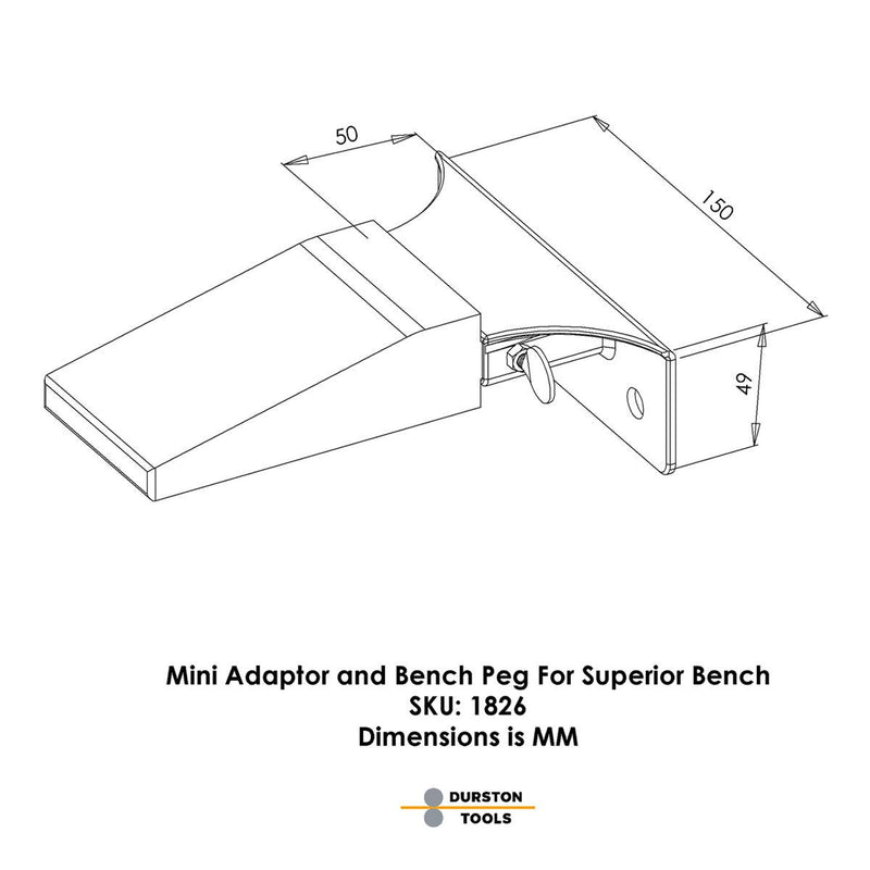 Durston 1826 Adaptor and Wood Bench Pin for Superior Bench  - Otto Frei