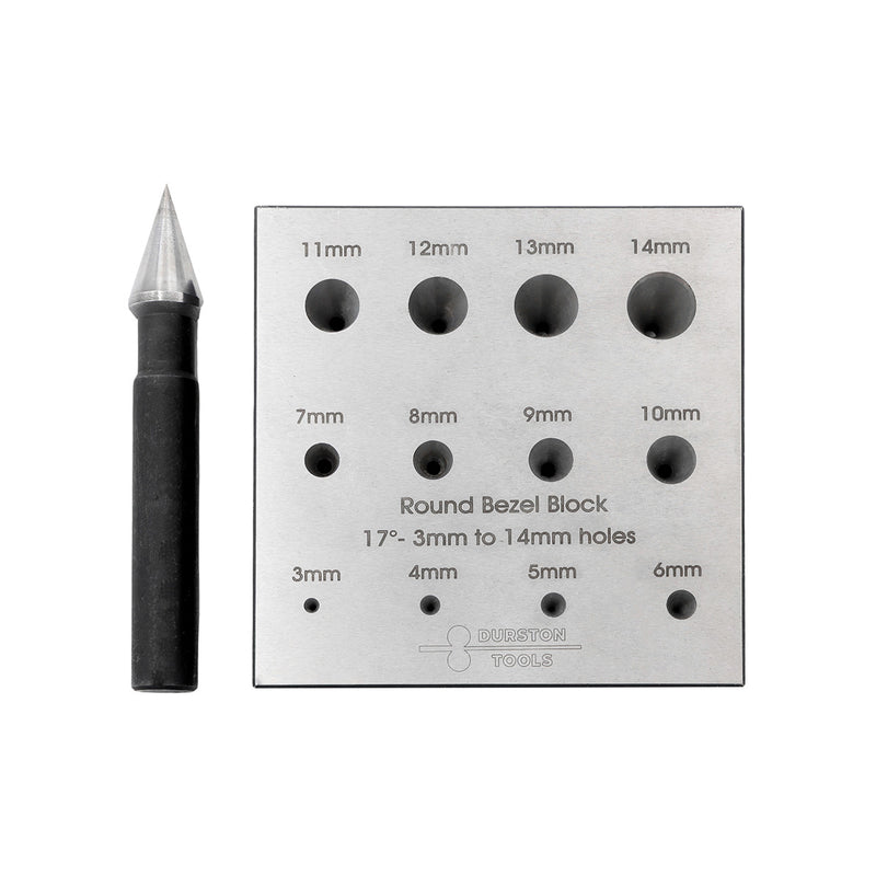 Durston Round Bezel Block Set-17 Degree-3 Rows 3mm to 14mm - Otto Frei