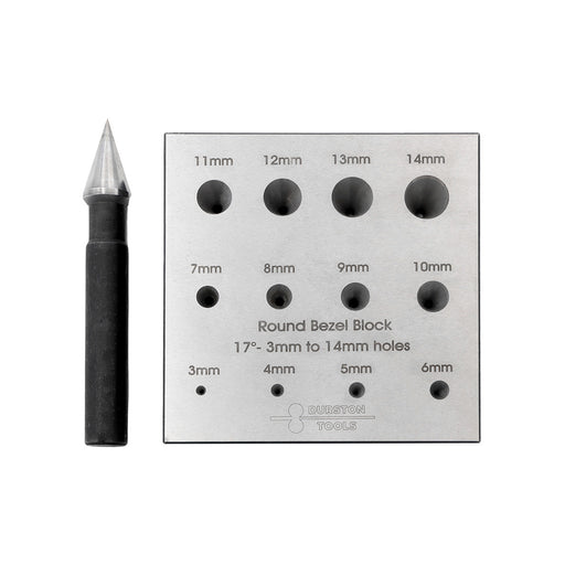 Durston Round Bezel Block Set-17 Degree-3 Rows 3mm to 14mm - Otto Frei