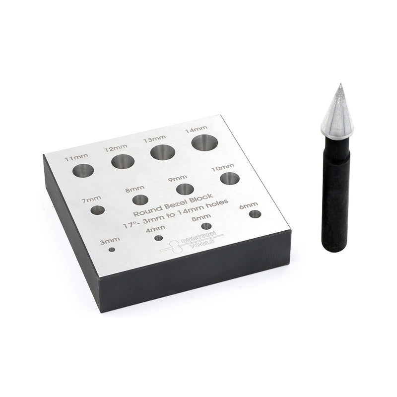 Durston Round Bezel Block Set-17 Degree-3 Rows 3mm to 14mm - Otto Frei