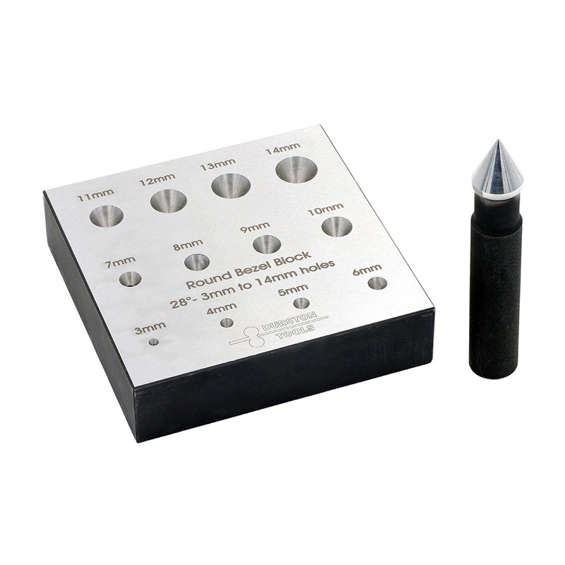 Durston Round Bezel Block Set-28 Degree-3 Rows 3mm to 14mm - Otto Frei