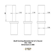 Durston Round Multi-Forming Anvil Mandrels Set of 3 - Otto Frei
