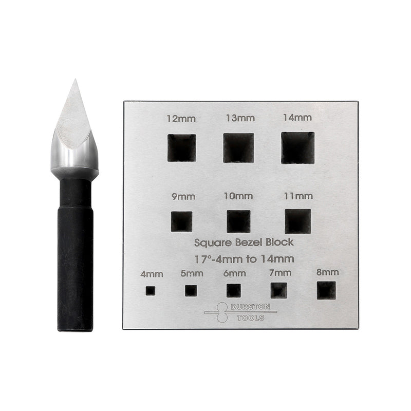 Durston Square Bezel Block Set-17 Degree-3 Rows 4mm to 14mm - Otto Frei