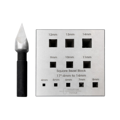 Durston Square Bezel Block Set-17 Degree-3 Rows 4mm to 14mm - Otto Frei