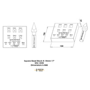 Durston Square Bezel Block Set-17 Degree-3 Rows 4mm to 14mm - Otto Frei