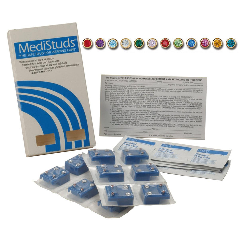 Ear Piercing Studs Stainless Steel Bezel Settings - Otto Frei