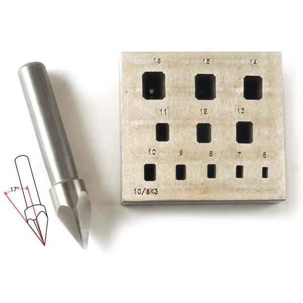 Emerald Bezel Block Slightly Narrow 11-Hole 17° | Italian Steel — Otto Frei