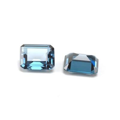 Emerald Cut Faceted Imitation Blue Zircon - Otto Frei