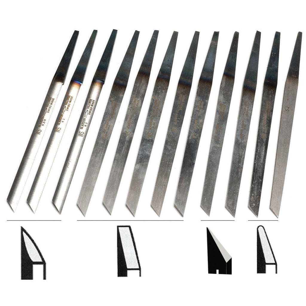Swiss Carbon Steel Graver Kit, 12 Piece | Glardon-Vallorbe: Otto Frei