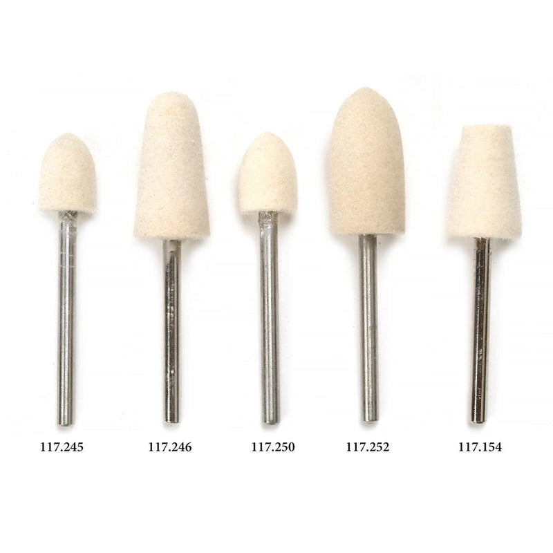 Felt Points-Cone Shaped Medium on 1/8" Shanks-Packs of 3 - Otto Frei