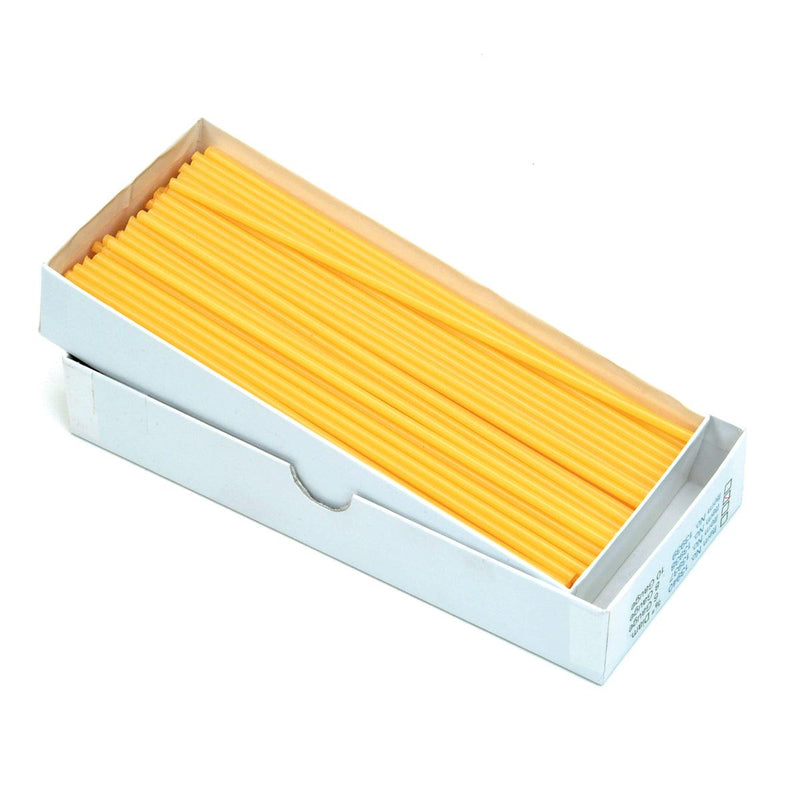 Ferris Yellow Sprue Wax - 3/8"-6 Ga.-8 Ga.-10 Ga.-1/2 lb Boxes-6" Lengths - Otto Frei