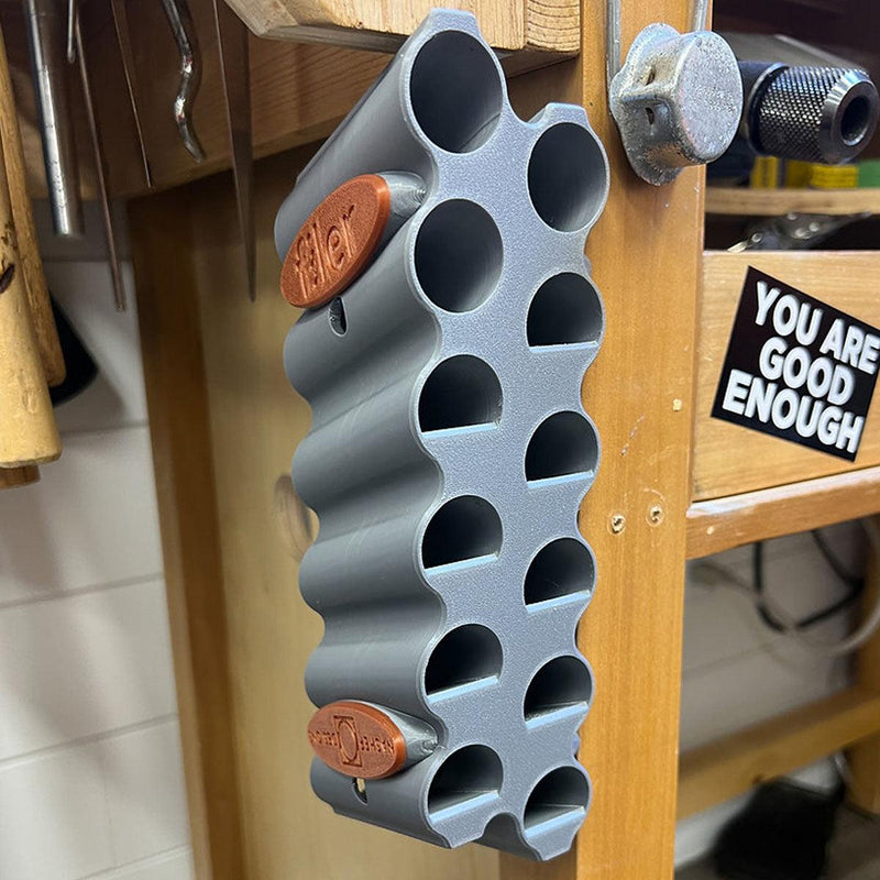 FILER-12 Jeweler's File & Mandrel Organizer for 12 Files or 3 Mandrels and 9 Files - Otto Frei