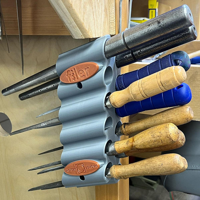 FILER-12 Jeweler's File & Mandrel Organizer for 12 Files or 3 Mandrels and 9 Files - Otto Frei