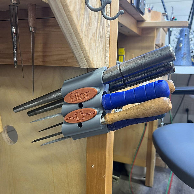 FILER-6 Jeweler's File & Mandrel Organizer for 6 Files or 3 Mandrels and 3 Files - Otto Frei