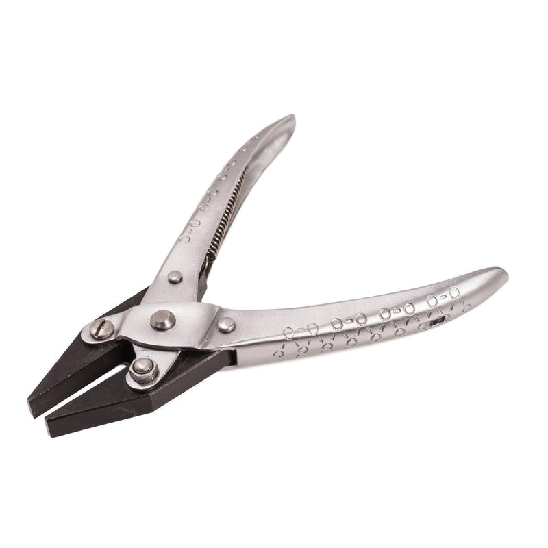Flat Nose Smooth Jaw Parallel Pliers 140mm (5-1/2") With Spring - Otto Frei