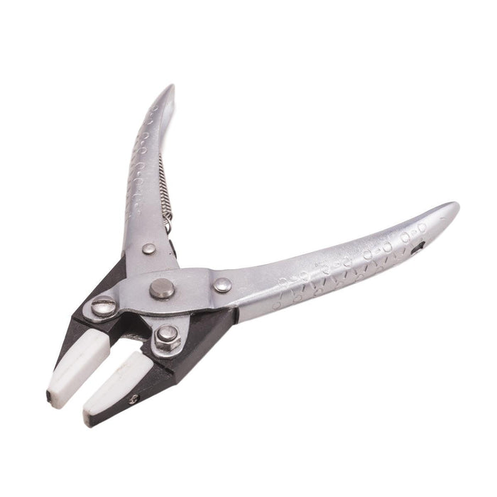Flat Nose Smooth Nylon Jaw Parallel Pliers 140mm (5-1/2") With Spring - Otto Frei