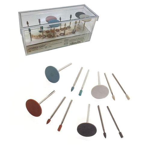 Foredom AK11990B 12 Piece Mounted Rubber Polishing Assortment In Acrylic Box - Otto Frei