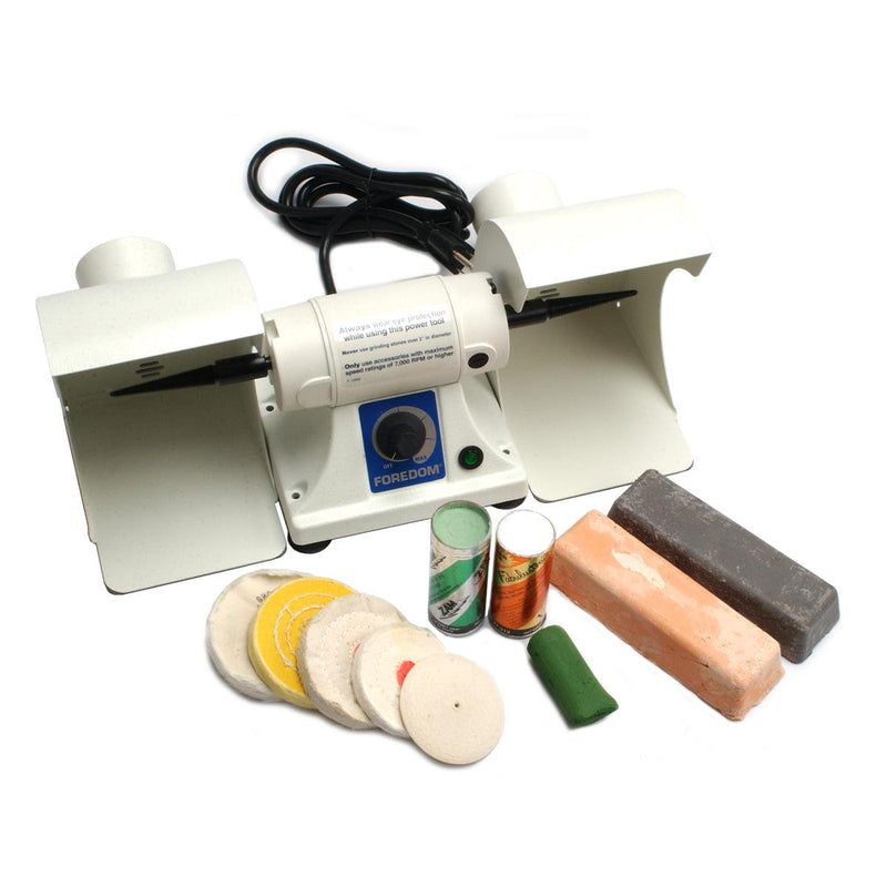 Foredom K.BL-DCH-Bench Lathe with Hoods & OttoFrei Polishing Kit 230V - Otto Frei