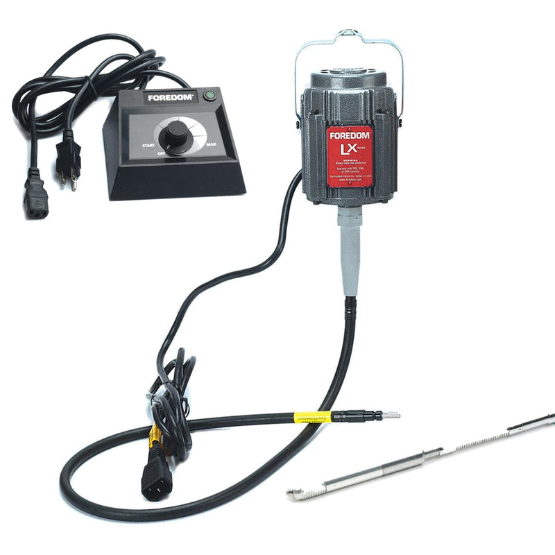 Foredom LX 230V flex shaft motor, Faro Quick Change duplex spring handpiece