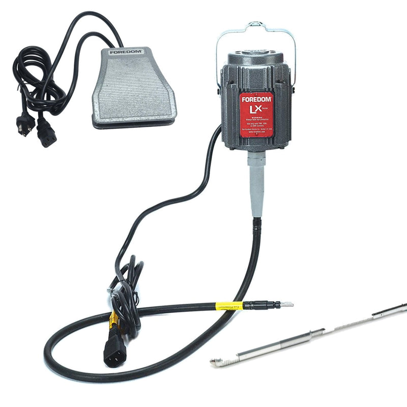 Foredom LX 230V flex shaft motor, Faro Quick Change duplex spring handpiece