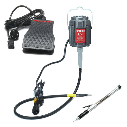 Foredom LX 230V Flex Shaft with C.TXR-22CE Foot Control CE Plug and Handpiece Choice