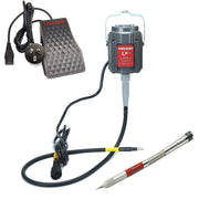 Foredom LX 230V flex shaft motor with C.TXR-26 foot control, Australia and New Zealand plug, and Technique Swiss Hammer handpiece
