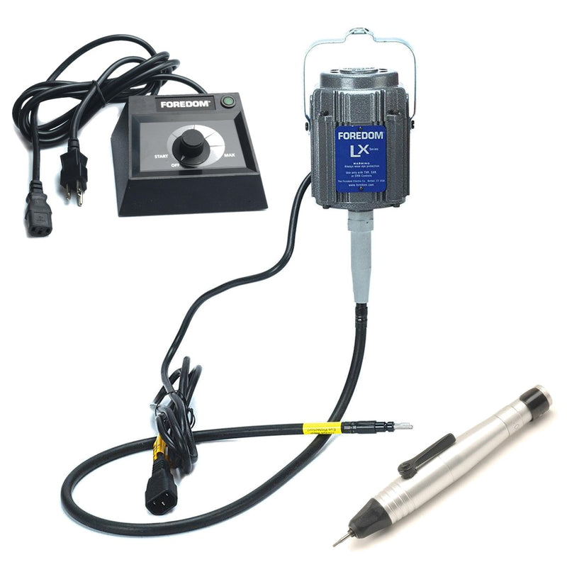 Foredom LX 115V flex shaft motor with C.EMX-1 table top dial control, and H.20 handpiece