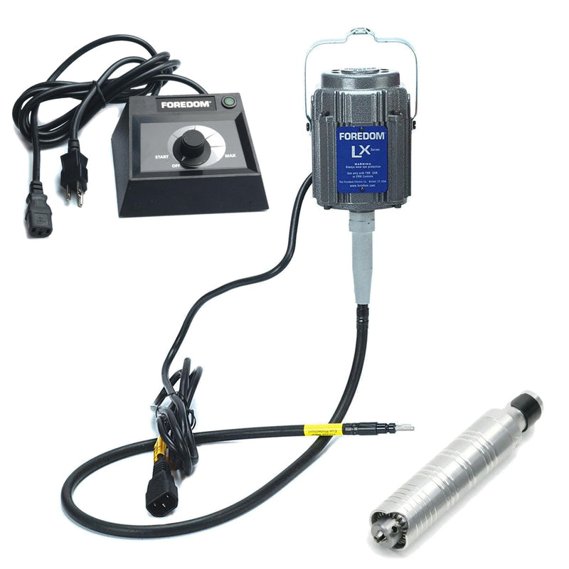 Foredom LX 115V flex shaft motor with C.EMX-1 table top dial control, and H.30 handpiece