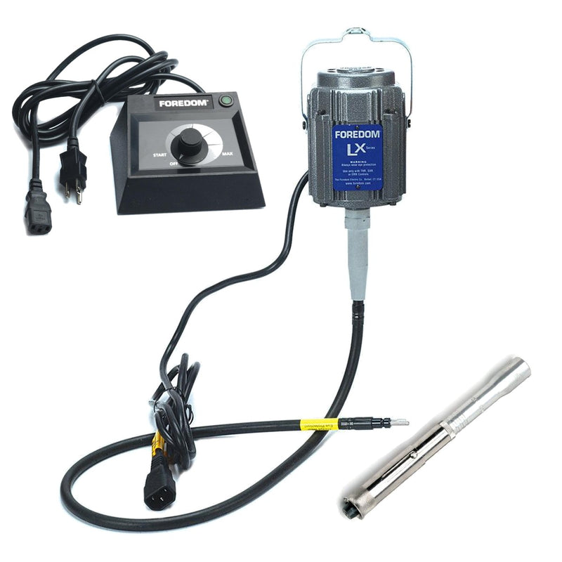 Foredom LX 115V flex shaft motor with C.EMX-1 table top dial control, and H.8 handpiece