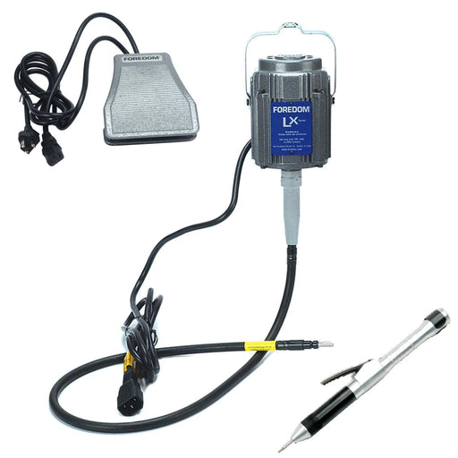 Foredom LX Flex Shaft with C.SXR-1 Cast Iron Foot Control and Handpiece Choice