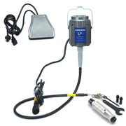 Foredom LX 115V flex shaft motor with C.SXR-1 cast iron foot control, and H.43T handpiece
