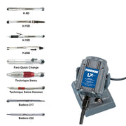 Foredom M.LXM bench motor with built-in dial control and choice of nine duplex spring handpieces