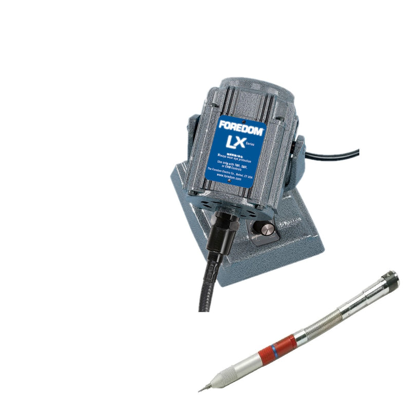 Foredom M.LXM bench motor with built-in dial control, and Technique Swiss Hammer handpiece